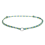 Aadressikaardipael paracordist WAUDOG Smart ID, helkur,  Colors of Freedom , S, L 4 mm, L 25-45 cm sinine/kollane