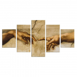 5 tk. Looming Adam Hand Of God Seinakunst L&otilde;uend HD plakatid Pildid Pildid Maalid Kodukaunistused Aksessuaarid Elutoa kaunistus 20x35cm*2  20x45cm*2  20x55cm*1