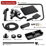 Matte must vannitoa du&scaron;isegisti komplekt Seinale kinnitatav vihmasadu du&scaron;isegisti kraan vann du&scaron;isegisti kraan 3-suunaline du&scaron;isegisti ABS