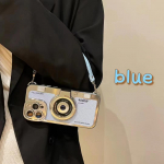 Emily In Paris retrokaamera &uuml;mbris IPhone 14 Plus 13 12 11 Pro Max kaameratelefonile nahast k&auml;ev&otilde;ru p&otilde;rutuskindel kate for iPhone 14