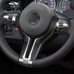 Auto stiil BMW M2 M3 M4 M5 M6 X5M X6M F80 F82 F87 S&uuml;sinikkiust rooliratta nuppude kaunistus Raami kaante kleebised Carbon fiber Color
