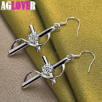 925 Sterling Silver Cross AAA tsirkoonist k&otilde;rvar&otilde;ngad Ehted