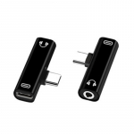 2 IN1 C-t&uuml;&uuml;pi 3,5 mm pistikuga k&otilde;rvaklappide laadimiskaabli helimuundur OTG-adapter Xiaomi Samsung Huawei tahvelarvuti jaoks must