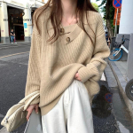 Uus s&uuml;gis- ja talvemood, vaba kootud vabaaja paksendatud kampsun naiste &uuml;ler&otilde;ivastele pikkade varrukatega naiste riided onesize must