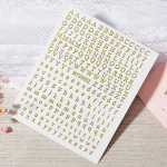 V&auml;rviline 26 t&auml;hestikuga k&uuml;&uuml;nte kleebis DIY manik&uuml;&uuml;ri kleebis inglise kirjaga k&uuml;&uuml;nekunsti kaunistustega t&auml;hestiku kleebis kuld