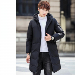 IELGY uus Korea sulejope meeste keskmise pikkusega kapuutsiga kapuutsiga moodne noorte tihendav soe talvine meeste jope trend M must