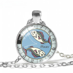 12 T&auml;htkuju ripatsiga kaelakeekett Crystal Zodiac paari kaelakee kett Moe paari ehteid kingitus Silver plated