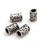 4 tk Retromustriga roostevabast terasest suure auguga helmed silindrilised lahtised helmed vaher&otilde;ngad helmed k&auml;ev&otilde;ru kaelakee DIY ehtetarvikud 4pcs