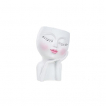 Creative Face Lillepott Smooth Edge Drenage Dekoratiivne valge