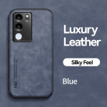 KEYSION Luksuslik retro nahast &uuml;mbris VIVO V29 5G V29 Lite 5G pehme silikoon+PC p&otilde;rutuskindel telefoni tagakaas VIVO V27 5G V25e jaoks for VIVO V29 sinine