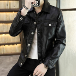 T&ouml;&ouml;riided Nahkjakk Meeste S&uuml;gis- ja Talvine Korea uus versioon Plush ja paksendatud mootorrattajope vabaaja nahktagi Meeste moesuund M