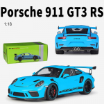 1/18 Scale Welly Porsche 911 GT3 RS sulamist automudel, survevalu metallist m&auml;nguasjas&otilde;idukid, automudel K&otilde;rge simulatsiooniga kollektsioon, kingitused lastele 1/18-25.6x10.5x7.2cm sinine