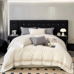 Luksuslik tikandiga voodipesukomplekt 600TC Egiptuse puuvillast tekikott, lame/paigutatud lina, &uuml;heinimesevoodiga kaheinimesevoodi, kuninganna tekikattega padjap&uuml;&uuml;r Flat Bed Sheet&Full Size 4pcs