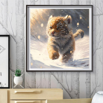5D Teemantmaal Armas V&auml;ike Tiigri Teemanttikandid T&auml;ielik Anime Ristpistekomplektid Kodukaunistus K&auml;sitsi valmistatud kingitus Round 30x30cm