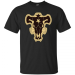 Black Clover Bull Asta Unisex T-s&auml;rk Funny Black Tee Vintage S