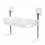 Multifunktsionaalne WC-hoiuriiul, vannitoa riiulid, WC-riiul, puurimata, tualetipaagi kohal, 2-tasandiline 1layer White