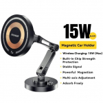 Essager 15W magnetiline juhtmevaba autotelefoni hoidja reguleeritav laadija auto iPhone 15Pro Max jaoks Samsungi universaalne telefonihoidja alus Magnetic+Charging Verson must
