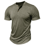 Meeste T-s&auml;rgid L&uuml;hikesed varrukad &Uuml;markaelusega n&ouml;&ouml;bid Henley T-s&auml;rk Suvine Slim Fit Igap&auml;evased Meester&otilde;ivad Vabaaja p&uuml;hader&otilde;ivad S roheline