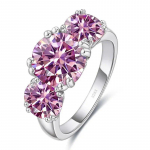 SACE GEMS GRA sertifitseeritud 2 kate moissanite s&otilde;rmus VVS1 Lab teemant pasjanssi s&otilde;rmus naistele kihluslubaduse pulmapaela ehted 6 roosa
