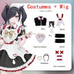 Ysir Needy Girl Overdose Anime Cosplay TangTang Maid Attire Kost&uuml;&uuml;mid t&auml;iskomplekt XL valge/must