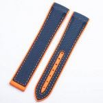 Pehme kummist kellarihm Omega rihmaga Seamaster 300 Planet Ocean 600 kumera otsaga kellarihm must oranž 20 mm 22 mm kuukella rihm Blue orange edge 20mm with logo&Without Buckle