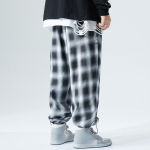 Fashion2XL-8XLMMeeste p&uuml;ksid Uued s&uuml;gise pluss suuruses spordip&uuml;ksid Meeste plusssuuruses triibulised ruudulised pahkluu rihmaga p&uuml;ksid vabaaja p&uuml;ksid 2XL hall v&auml;rv