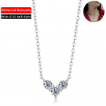 D V&auml;rv 0,9cttw 3 Stone Real 4mm Full Moissanite Kaelakee Naistele S925 Sterling h&otilde;be ripats kett peen Ehted 45cm&0.9cttw