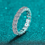 2,1CT valge kullaga kaetud moissanite s&otilde;rmused naistele, 100% 925 sterling h&otilde;bedast t&auml;ism&otilde;&otilde;duga teemantpaelaga abielus&otilde;rmus GRA 5.5