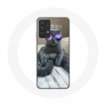 Coque pour Samsung Galaxy A13 5G Chat avec Lunettes de vue violettes