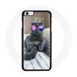 Coque pour Iphone 5/5S - SE Chat lunette violette