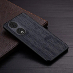 &Uuml;mbris Honor 90 Lite 90 X9A X50i 5G funda bambusest puidumustriga Nahkkate Luksuslik coque for huawei honor 90 lite &uuml;mbris capa Honor 90 must