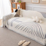 Rainbow Lines &scaron;enill diivani kate riidest diivani tekk kate T&auml;is kate Universaalne diivanir&auml;tiku kate tolmukindel diivani padja kate 180x130cm