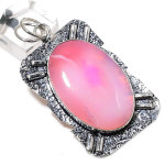 Natural Pink Botswana Druzy Handmade 925 Sterling Silver Pendant 2.48 r7e57