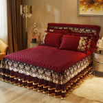 Crystal Velvet pitsist voodi seelik paksendatud soe tepitud voodikate madrats kaitsekate 1,5 M1,8 M 2,0 180*220cm 3pcs