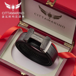 H v&ouml;&ouml; Meeste automaatne nahast pandlaga p&uuml;ksid v&ouml;&ouml; krokodilli mustriga esimene kiht veisenaha 130cm