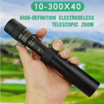 4K video 10-300x40 Super Zoom kaasaskantav monokulaarne teleskoop t&auml;ismetallist pikamaa binokkel, kvaliteetne telkimiseks must