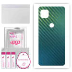 apgo kaitsev nahakleebis seljale, mis &uuml;hildub mudeliga Motorola Moto G 5G, &uuml;mbriskile, foolium, vin&uuml;&uuml;l &ndash; mustriga s&uuml;sinik-kameeleon CAKA1