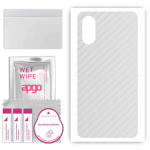 apgo Protective Skin Sticker for the back compatible with ZTE Blade A31 Plus, Wrap Film, Foil, Vinyl - Pattern Transparent Carbon