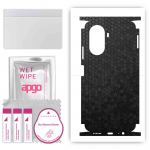 apgo Protective Skin Sticker for the back+sides compatible with Huawei Nova Y70, Full Wrap Film, Foil, Vinyl - Pattern Black Honeycomb