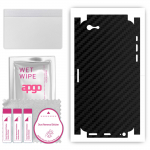 apgo Protective Skin Sticker for the back+sides compatible with Apple iPhone SE 2016, Full Wrap Film, Foil, Vinyl - Pattern Carbon Black