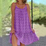 Suvine vabaaja naiste moodne k&otilde;rge v&ouml;&ouml;kohaga kleit varrukateta kleidid naistele lilleprintidega kleit &Uuml;markaelusega kleit avar kleit rannakleit S roheline