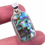 Looduslik Abalone Shell v&auml;&auml;riskivi 925, tahke h&otilde;bedane kingi ripats 1,50 L5c48