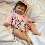 50 cm riidest keha Reborn Baby Doll Maddie Cosplay Girl Pehme puudutusega kaisuline vasts&uuml;ndinud nukk T&otilde;elise v&auml;limusega taaskasutatud beebinukud lastele alushariduse m&auml;nguasi 50cm cloth body