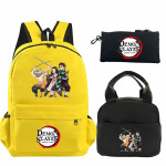 3 tk/komplekt Seljakott Anime Demon Slayer Tr&uuml;kitud Koolikott L&otilde;unakotiga Pinal Teismeline Lapsed T&uuml;druk Poiss Koolikott Rucksack
