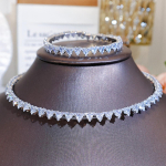 CMM 2 tk kerge &otilde;htupeo ehtekomplektid naistele kuldse v&auml;rvi rombikujulised AAA kuubilise tsirkooniumoksiidiga avatud suurusega kaelakee komplekt reguleeritava k&auml;ev&otilde;ruga kuld