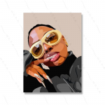 V&auml;rvikas poiss, must mood t&uuml;druk Popkunst seinakaunistus L&otilde;uend Plakat Elutuba Kodu Salong Maalimine Prindiklubi Retroportree 21x30cm No Framed