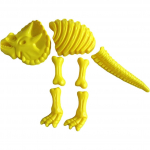 M&auml;ngige lastele m&otilde;eldud liivavormide dinosauruse kujundeid, &otilde;petlikku rannam&auml;nguasja, suvesarja lastele m&otilde;eldud rannalabidat 11.5*9.3*3.6cm,Etc.-7Pcs kollane