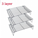Roostevabast terasest 3-kihiline kokkupandav mittekleepuva traatv&otilde;rega k&uuml;psetusplaat Kookide jahutusrest ahi pitsa-leivahoidja BBQ riiul k&ouml;&ouml;k 3 layer-big sizq