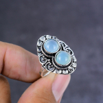 Natural Milky Opal Gemstone Handmade 925 Sterling Silver Gift Ring Size 7 j9l79