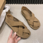 Mood Uued Naiste Kingad Sandaalid Lamedad Madala Kontsaga Tossud Vabaaja Gladiaator Paljajalu Loafersid Suvi Kevad Mugavad Sooduspakkumised 38 tume khaki v&auml;rv